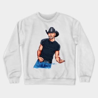 Tim McGraw - An illustration by Paul Cemmick Crewneck Sweatshirt